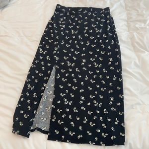 MIDI floral ribbed skirt!